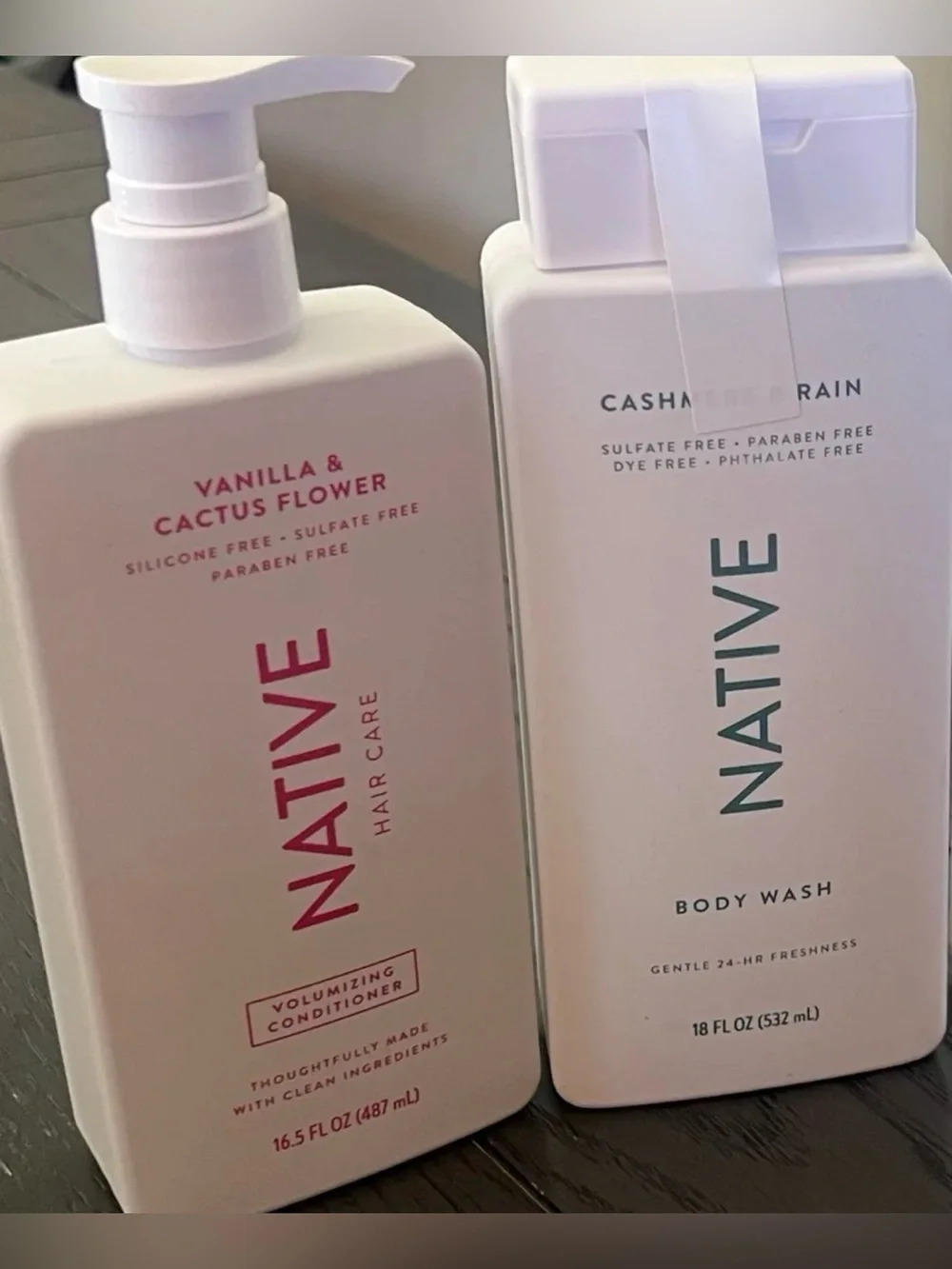 Native 2 Cashmere Rain Body Wash & Vanilla Cactus Flower Shampoo + Conditioner